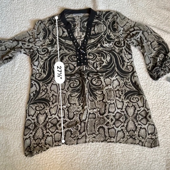 JM collection Luxe Baroque sheer top - Picture 6 of 7